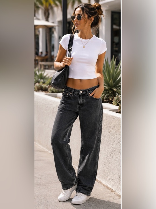 Levis Strauss Denim - Levi’s Low Y2K Baggy Fit Jeans Size 24 Black Wash Wide Leg Denim Low Rise